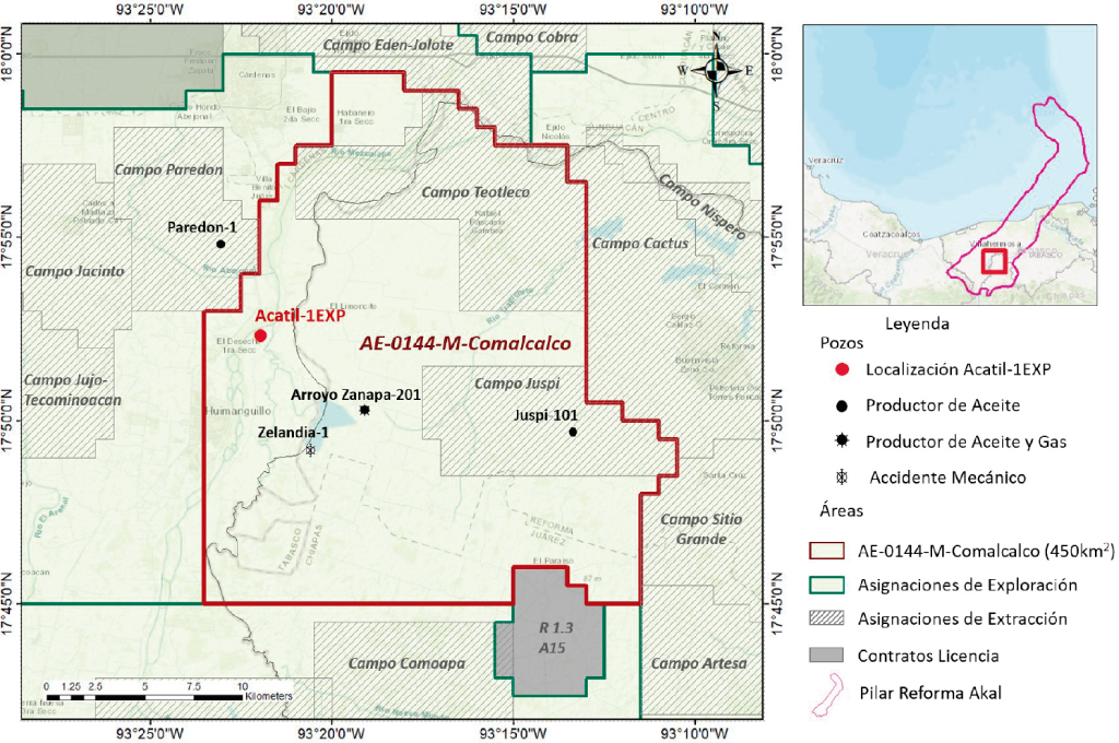 Perforación de pozo Acatil-1EXP costará 36.95 mdd a Pemex