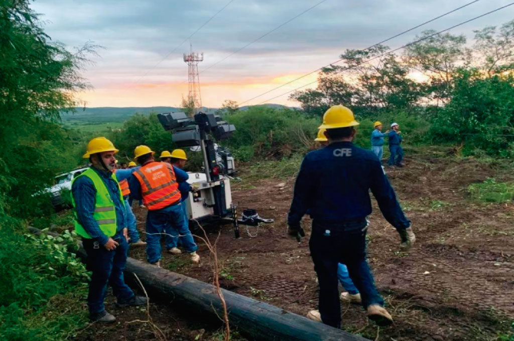 Avanza CFE con el restablecimiento de suministro eléctrico en Nayarit y Sinaloa