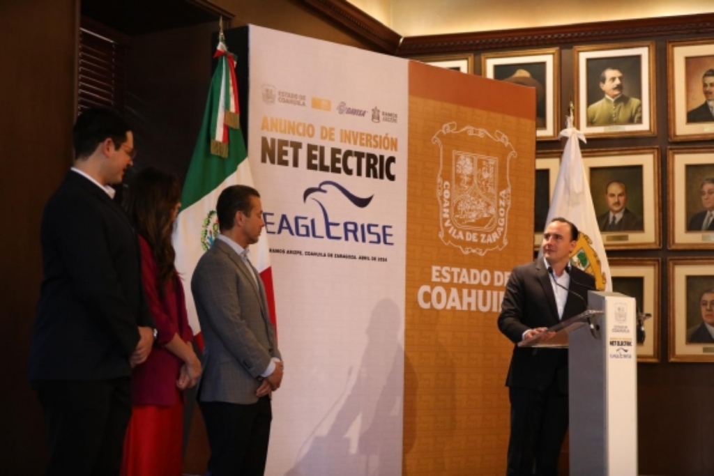 Invertirá Eaglerise NET Electric más de 3 mil mdd en Coahuila