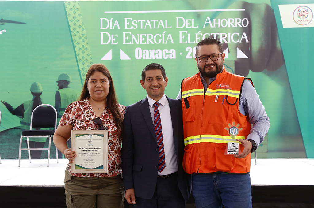 CFE reconoce a la unidad minera San José por uso eficiente de energía eléctrica