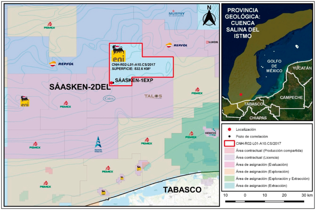 Eni prevé 40.4 mdd en perforación del pozo delimitador Sáasken-2DEL