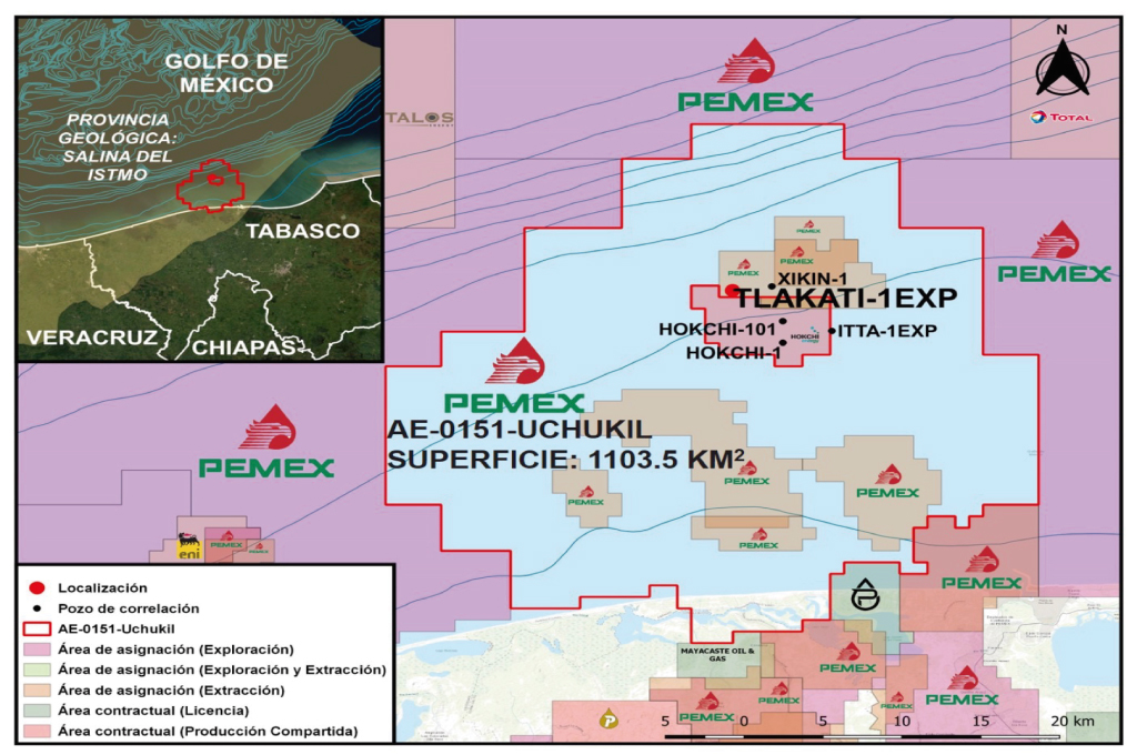 Pemex prevé yacimiento compartido con Hokchi Energy