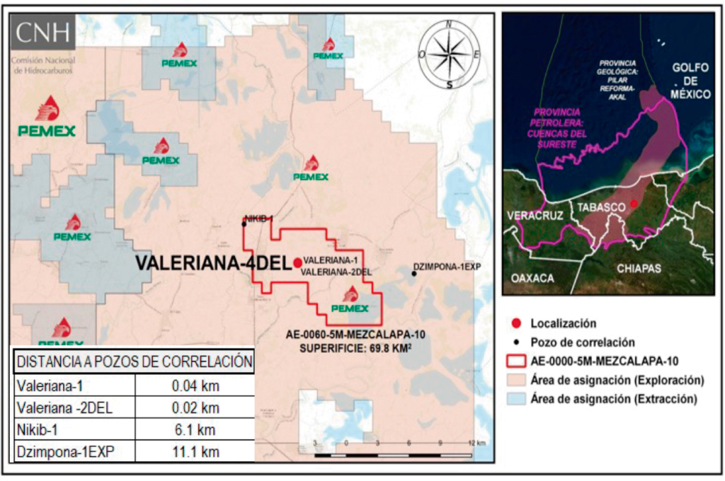 Pozo Valeriana-4DEL costará 40.6 mdd a Pemex Exploración y Producción