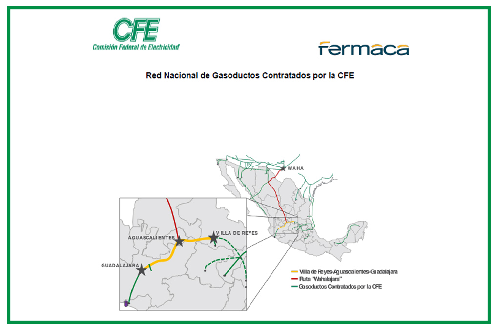 Entra en operación gasoducto entre CFE y Fermaca