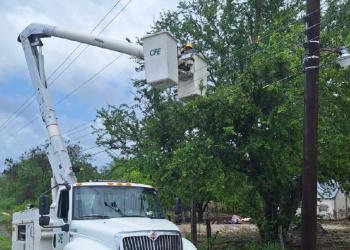 Restablece CFE suministro eléctrico al 80% a usuarios afectados por Alberto