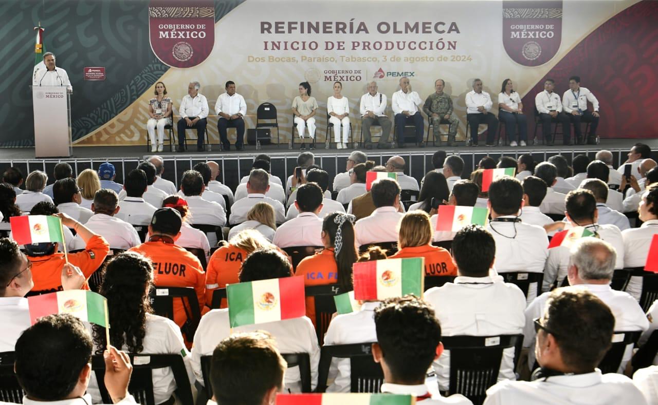 Refinería Olmeca inicia producción al 50%; costó 16 mil mdd