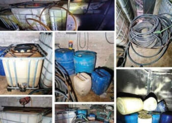 Aseguran más de 2 mil litros de combustible de huachicol en Hidalgo