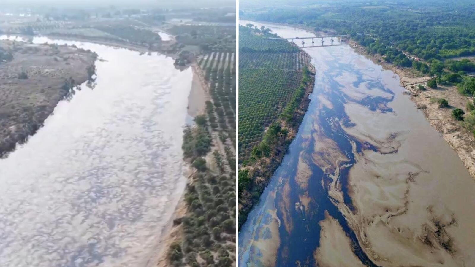 Fuga en ducto de PEMEX provoca derrame de hidrocarburo en el río Pantepec
