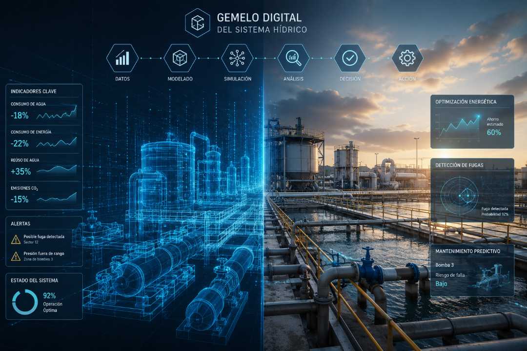 Gemelos digitales para optimizar agua y energía